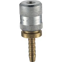 CO9H03 8V1 Screw-On Tyre Valve Connector - 6.35mm (1/4) i/d Hose Tailpiece - Open End (Carton)